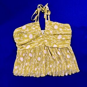 Floral Halter Top in Yellow by Johona